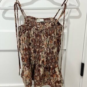 Paper Crane Brown Tan Blouse